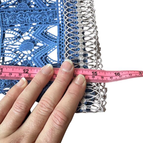 NEW Alexis Gem Tiered Mini Dress Periwinkle Blue Lace - Picture 9 of 10